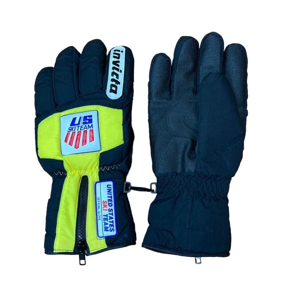 Invicta U.S. Ski Team Gloves Black Yellow Size 8.5” MM